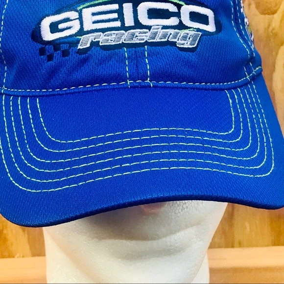 Casey Mears #13 Geico Germain Racing Baseball Cap Adult Large One-Fit Blue - Picture 6 of 15
